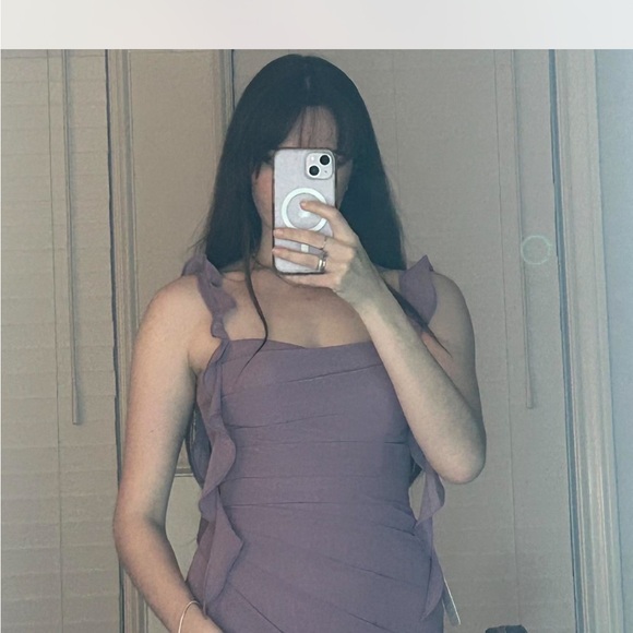 Azazie Dresses & Skirts - Elegant Purple Ruffle Dress